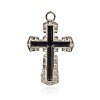 Platinum Plated Alloy Enamel Latin Cross Pendants ENAM-J560-01P-1