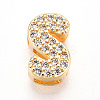 Brass Micro Pave Cubic Zirconia Charms KK-N254-217G-S-1