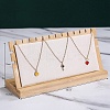 Wood with Velvet Necklace Display Stand Jewelry Pendant Holder Accessory PW-WG92612-03-1