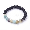 Natural Flower Amazonite Stretch Bracelets BJEW-JB03422-02-1