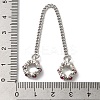Rack Plating Alloy Safety Chains Rhinestone European Safety Chains PALLOY-S189-35P-3