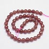 Faceted(128 Facets) Natural Strawberry Quartz Round Bead Strands G-L411-27-6mm-2