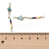 Natural Turquoise & Glass Connector Charms KK-P242-29G-3