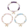 Bowknot Brass Charms Bracelets BJEW-JB12805-2