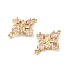 Brass Pave Cubic Zirconia Connector Charms KK-G462-45KCG-02-2