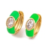 Rack Plating Brass Cubic Zirconia Enamel Earrings EJEW-S219-14G-01-1