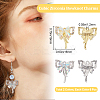 12Pcs 2 Colors Alloy Cubic Zirconia Pendants ZIRC-BBC0002-66-2