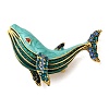 Whale Alloy Colorful Rhinestone Brooch JEWB-R025-06-1