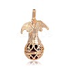 Golden Plated Brass Hollow Round Cage Pendants KK-J249-08G-3