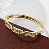 Brass Micro Pave Clear Cubic Zirconia Hinged Bangles for Women BJEW-K274-06G-2