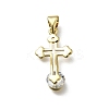 Brass Micro Pave Cubic Zirconia Pendants KK-C090-02G-1