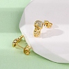 Brass Micro Pave Clear Cubic Zirconia Earrings EJEW-D328-03G-05-3