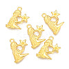 Golden Plated Alloy Pendant Rhinestone Settings PALLOY-WH0067-15G-06-1