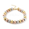 202 Stainless Steel Round Beaded Bracelets for Men Women LS-BJEW-D034-01MC-1