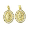 Brass Micro Pave Clear Cubic Zirconia Pendants KK-H472-50B-G-1