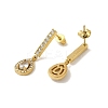 Ion Plating(IP) Stainless Steel Inlay Rhinestone & Clear Cubic Zirconia Stud Earrings for Women EJEW-M024-08C-G-2