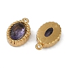 Ion Plating(IP) 304 Stainless Steel Micro Pave Cubic Zirconia Charms STAS-K256-19G-3