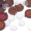 DIY Flat Round Wooden Tray Pendant Making Kits DIY-TA0012-32-3