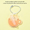 8 Sets 8 Colors Cute Coffee Cup Cat Acrylic Pendant Keychain HJEW-CJ0001-03-3