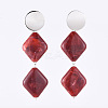 Acrylic Imitation Gemstone Dangle Earrings EJEW-JE03613-1