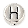 925 Sterling Silver Flat Round with Letter Beads STER-G044-01AS-H-1