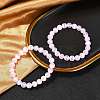 Dyed Natural Selenite Round Beaded Stretch Bracelets for Women G-U005-02I-1