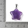 Natural Amethyst Pendants G-P599-06P-02-3