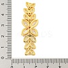 Brass Pave Clear Cubic Zirconia Flower with Leaf Links Connector Charms KK-P277-52G-01-3