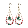 304 Stainless Steel Christmas Tree Dangle Earrings EJEW-TA00455-1