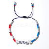 USA Flag Glass Beaded Bracelet for Couples with American Style AI5319-1