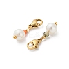 ABS Imitation Pearl & Glass Round Pendant Decorations STAS-K306-47G-2