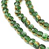 Half Plated Electroplate Transparent Glass Beads Strands EGLA-E060-02A-HP02-3