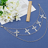1Pc Iron 3 Layer Cross Tassel Trousers Chains AJEW-SC0031-16-3