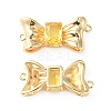 Brass Pave Cubic Zirconia Connector Charms KK-L208-01G-07-1