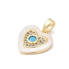 Brass Micro Pave Cubic Zirconia Pendants KK-Q030-02B-G-3