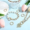 6Pcs Rack Plating Brass Micro Pave Clear Cubic Zirconia Spring Gate Ring ZIRC-SC0001-30-4