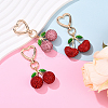 Alloy Polymer Clay Cherry Pendant Decorations HJEW-YW00142-01-4