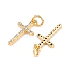 Brass Micro Pave Cubic Zirconia Pendants KK-Z146-25G-2