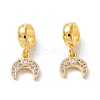 Brass Cubic Zirconia European Dangle Charms KK-B037-18G-1