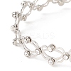 Rhinestone Folding Retractable Ring Bracelet RJEW-G252-02P-03-6