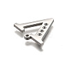 Non-Tarnish 304 Stainless Steel Letter Pendant Rhinestone Settings STAS-Y006-61P-V-3