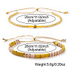 Adjustable European Glass Tile Braided Bead Bracelet Sets TQ4434-1-2