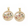 Brass Cubic Zirconia Pendants ZIRC-I062-24G-1