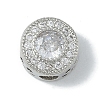 Rack Plating Brass Micro Pave Clear Cubic Zirconia Beads KK-A220-05P-1