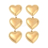 304 Stainless Steel Heart Stud Earrings EJEW-Z096-02G-2