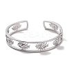 Clear Cubic Zirconia Eye Open Cuff Bangle BJEW-P293-01P-2