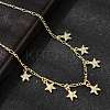 Brass Micro Pave Clear Cubic Zirconia Starfish Pendant Necklaces NJEW-B157-05G-2