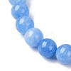 Natural Dyed Aquamarine Round Beads Stretch Bracelets for Women AP1591-3-2