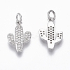 Brass Micro Pave Cubic Zirconia Pendants ZIRC-R109-021P-NF-1