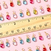 40Pcs 5 Colors Transparent Glass Charms PALLOY-FS00023-4